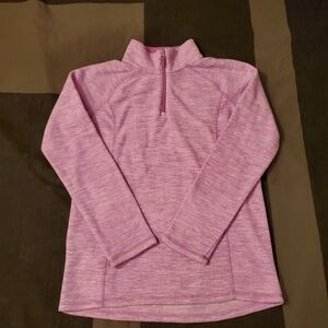 Champion Girls Size XL 14-16 Pink Quarter-Zip Longsleeve Fleece Pullover
